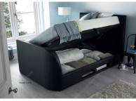 Kaydian Barnard 6ft Super Kingsize Black Leather Ottoman TV Bed Thumbnail