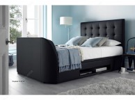 Kaydian Barnard 6ft Super Kingsize Black Leather Ottoman TV Bed Thumbnail