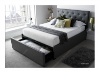 Kaydian Corbridge 5ft Kingsize Grey Leather Bed Thumbnail