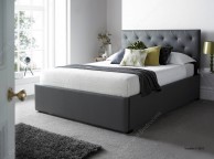 Kaydian Corbridge 4ft6 Double Grey Leather Bed Thumbnail
