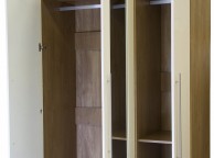 GFW Keswick 3 Door Cream Gloss Wardrobe With Mirrors Thumbnail