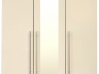 GFW Keswick 3 Door Cream Gloss Wardrobe With Mirrors Thumbnail