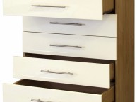 GFW Keswick 5 Drawer Cream Gloss Chest Thumbnail