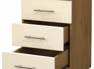 GFW Keswick 3 Drawer Cream Gloss Bedside Thumbnail