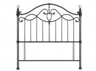 Bentley Elena 4ft Small Double Black Nickel Metal Headboard Thumbnail