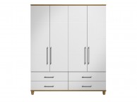 KT Halo Gloss White 4 Door Gents Wardrobe Thumbnail