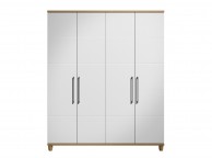 KT Halo Gloss White 4 Door Wardrobe Thumbnail