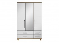 KT Halo Gloss White 3 Door Mirrored Gents Wardrobe Thumbnail