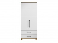 KT Halo Gloss White 2 Door Gents Wardrobe Thumbnail