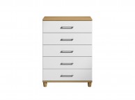 KT Halo Gloss White 5 Drawer Large Chest Thumbnail
