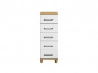 KT Halo Gloss White 5 Drawer Narrow Chest Thumbnail