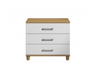 KT Halo Gloss White 3 Drawer Large Chest Thumbnail