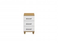 KT Halo Gloss White 3 Drawer Narrow Chest Thumbnail