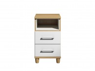 KT Halo Gloss White 2 Drawer Bedside Pod Chest Thumbnail