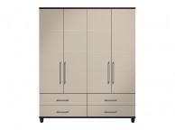 KT Halo Gloss Pale Grey 4 Door Gents Wardrobe Thumbnail