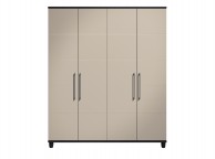 KT Halo Gloss Pale Grey 4 Door Wardrobe Thumbnail