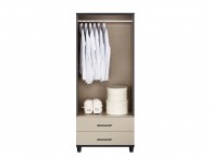 KT Halo Gloss Pale Grey 2 Door Mirrored Gents Wardrobe Thumbnail