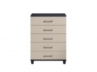 KT Halo Gloss Pale Grey 5 Drawer Large Chest Thumbnail