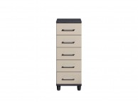 KT Halo Gloss Pale Grey 5 Drawer Narrow Chest Thumbnail