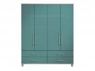KT Halo Gloss Lagoon 4 Door Gents Wardrobe Thumbnail