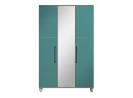 KT Halo Gloss Lagoon 3 Door Wardrobe With Centre Mirror Thumbnail