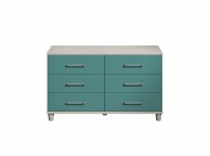 KT Halo Gloss Lagoon 6 Drawer Chest Thumbnail