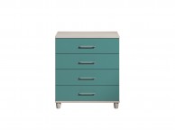KT Halo Gloss Lagoon 4 Drawer Chest Thumbnail