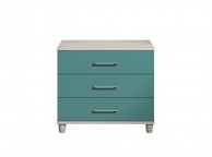 KT Halo Gloss Lagoon 3 Drawer Large Chest Thumbnail