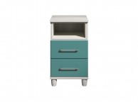 KT Halo Gloss Lagoon 2 Drawer Bedside Pod Chest Thumbnail