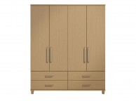 KT Deco Oak 4 Door Gents Wardrobe Thumbnail
