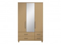 KT Deco Oak 3 Door Mirrored Gents Wardrobe Thumbnail