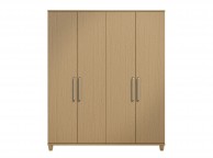 KT Deco Oak 4 Door Wardrobe Thumbnail