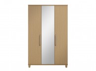 KT Deco Oak 3 Door Mirrored Wardrobe Thumbnail