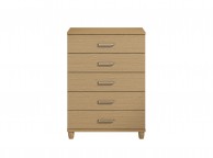 KT Deco Oak 5 Drawer Large Chest Thumbnail