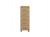 KT Deco Oak 5 Drawer Narrow Chest Thumbnail