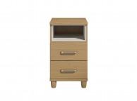 KT Deco Oak 2 Drawer Bedside Pod Chest Thumbnail