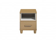 KT Deco Oak 1 Drawer Bedside Pod Chest Thumbnail