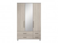 KT Deco Elm 3 Door Mirrored Gents Wardrobe Thumbnail