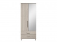 KT Deco Elm 2 Door Mirrored Gents Wardrobe Thumbnail