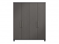 KT Deco Black And Graphite 4 Door Wardrobe Thumbnail
