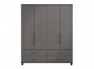 KT Deco Black And Graphite 4 Door Gents Wardrobe Thumbnail