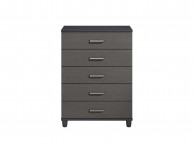 KT Deco Black And Graphite 5 Drawer Large Chest Thumbnail