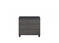KT Deco Black And Graphite 3 Drawer Large Chest Thumbnail