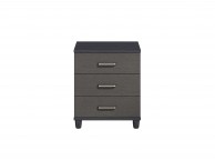 KT Deco Black And Graphite 3 Drawer Wide Chest Thumbnail