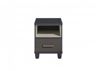 KT Deco Black And Graphite 1 Drawer Bedside Pod Chest Thumbnail