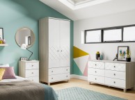KT Geo White 3 Door Mirrored Gents Wardrobe Thumbnail
