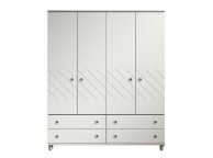 KT Geo White 4 Door Gents Wardrobe Thumbnail