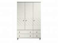 KT Geo White 3 Door Gents Wardrobe Thumbnail