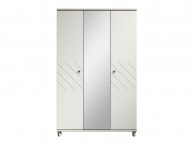 KT Geo White 3 Door Mirrored Wardrobe Thumbnail
