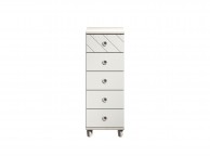 KT Geo White 5 Drawer Narrow Chest Thumbnail